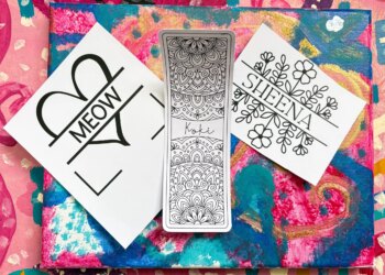 I made both personalized stickers and bookmarks and eventually got back into a creative flow. I even painted the canvases underneath.