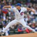 Chicago Cubs pitcher Matthew Boyd (16) pitches against the Arizona Diamondbacks during the first inning at Wrigley Field.