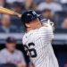 DJ LeMahieu #26 of the New York Yankees hits a solo homer during the fifth inning against the Boston Red Sox at Yankee Stadium, Sunday, June 8, 2025, in Bronx, NY. (