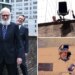 David Letterman and Stephen Colbert trash CBS furniture in rooftop revenge stunt