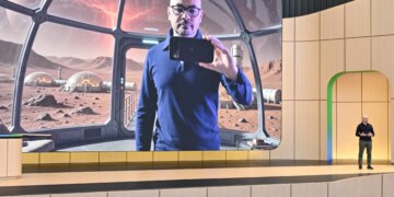 Google DeepMind CEO Demis Hassabis on stage during the Google I/O 2026 keynote