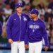 Shohei Ohtani and Mookie Betts after a May 14, 2026 game against the Dodgers.