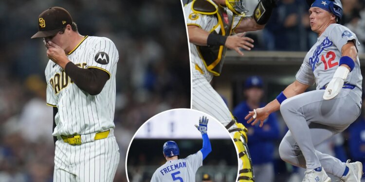 Dodgers hand Mason Miller his first loss with Padres with winning run in the ninth