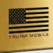 A still from Trump Mobile’s promotional video showing the T1 Phone with only 11 stripes on the US flag.