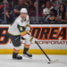 May 8, 2026; Anaheim, California, USA; Vegas Golden Knights center Jack Eichel (9) moves the puck against the Anaheim Ducks during the second period in game three of the second round of the 2026 Stanley Cup Playoffs at Honda Center. Mandatory Credit: Gary A. Vasquez-Imagn Images