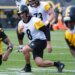 Aaron Rodgers during Steelers OTAs on May 18, 2026.
