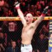 Sean Strickland reacts after a TKO victory against Anthony Hernandez in a middleweight fight during the UFC Fight Night event at Toyota Center on February 21, 2026 in Houston, Texas.