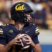 California Golden Bears quarterback Fernando Mendoza holding a football.