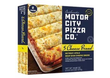 Box of Motor City Pizza Co. 5 Cheese Bread.