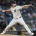 New York Yankees pitcher Gerrit Cole throws the ball during a game against the Tampa Bay Rays.