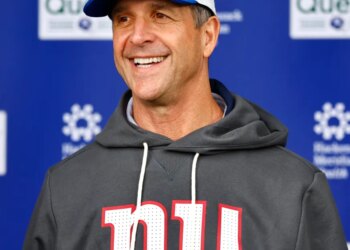 Giants head coach John Harbaugh.