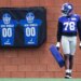 New York Giants offensive tackle Andrew Thomas (78) during football practice.