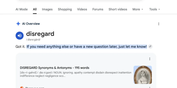 Google’s AI search is so broken it can ‘disregard’ what you’re looking for