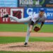Howlers' Aidan Major pitching against the Shorebirds at Arthur W. Perdue Stadium.