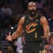 James Harden, who had a rough Game 1, reacts after scoring during the third quarter of the Knicks' 115-104 Game 1 overtime win over the Cavaliers on May 19, 2026 at the Garden.