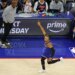 New York Knicks guard Jalen Brunson (11) reacting after scoring against the Philadelphia 76ers.