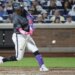 Mark Vientos rips a two-run double in the fifth inning of the Mets' 6-3 win over the Yankees on May 16, 2026 at Citi Field.