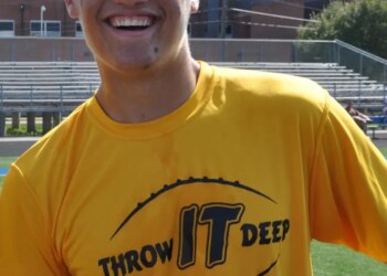Charlie Kirk in high school following a football practice.