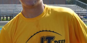 Charlie Kirk in high school following a football practice.