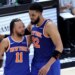 The willingness of Jalen Brunson (left) to let the Knicks run the offense through Karl-Anthony Towns has paid dividends.