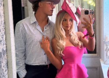 New York Giants quarterback Jaxson Dart and his girlfriend Marissa Ayers at the 2026 Kentucky Derby.