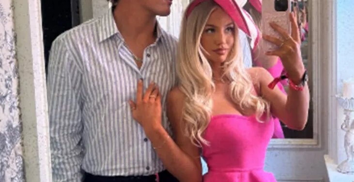 New York Giants quarterback Jaxson Dart and his girlfriend Marissa Ayers at the 2026 Kentucky Derby.
