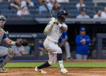 Jazz Chisholm Jr. (13) of the New York Yankees grounds out against the Toronto Bluejays.