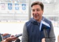 New York Rangers Director of Player Development Jed Ortmeyer speaks to the media.