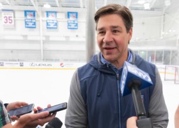 New York Rangers Director of Player Development Jed Ortmeyer speaks to the media.