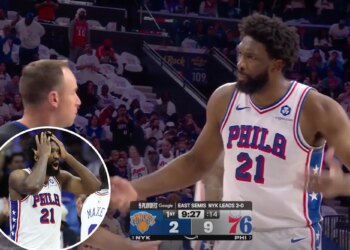 Joel Embiid alleges referee bias in Game 3 with 76ers’ hopes fading fast: ‘I guess it’s good when New York wins’