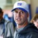 John Harbaugh speaks to reporters at Giants OTAs on May 21, 2026.