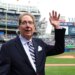 John Sterling waves to the crowd while he is honored by the Yankees in a pre-game ceremony as he retires as âThe Voice Of The Yankeesâ when the New York Yankees played the Tampa Bay Rays Saturday, April 20, 2024 at Yankee Stadium in the Bronx, NY. (For the NY POST Photo/Robert Sabo) New York Yankees v Tampa Bay Rays
