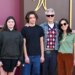 Johnny Knoxville and Emily Ting pose with Arlo Clapp and Rocko Akira Clapp.