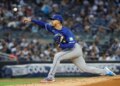 Toronto Blue Jays pitcher José Berríos throws a pitch during the second inning against the New York Yankees at Yankee Stadium in the Bronx, New York, USA, Friday, March 25, 2025.