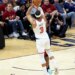 New York Knicks guard Josh Hart (3) shoots during the second quarter.
