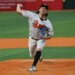 Long Island Ducks starting pitcher Trevor Bauer throws during the third inning of a game against the Hagerstown Flying Boxcars in Central Islip, N.Y. on Tuesday, April 21, 2026.
