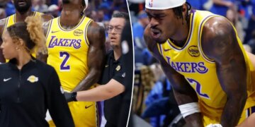 Lakers’ Jarred Vanderbilt left Game 1 at Thunder with injury