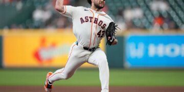 Lance McCullers Jr. pitching for the Houston Astros.