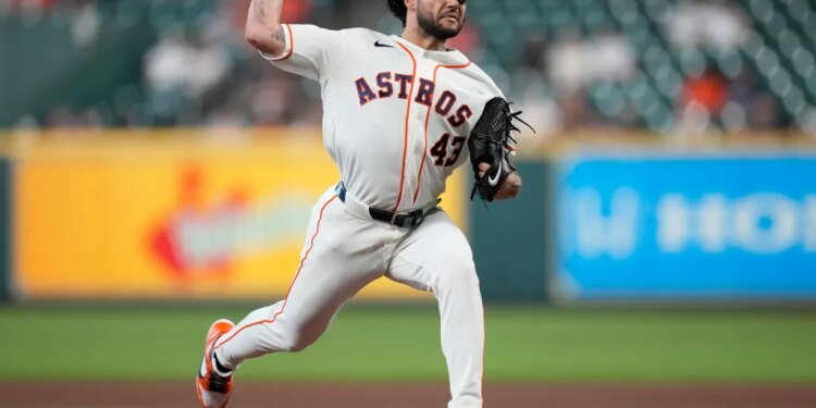 Lance McCullers Jr. pitching for the Houston Astros.