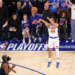 Landry Shamet hits a clutch 3-pointer in overtime of the Knicks' win over the Cavaliers on May 18. 2026.