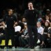 New York Liberty head coach Chris DeMarco yells during the first half of a preseason WNBA game against the Indiana Fever at the Barclays Center in Brooklyn, N.Y. on Saturday, April 25, 2026.