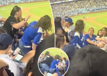 Los Angeles Dodgers fan brawl captured as fans hurl haymakers