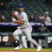 MJ Melendez rips a single during the Mets' win over the Rockies on May 6, 2026 in Denver.