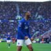 Everton's Beto celebrates scoring a goal.