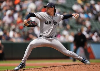 Yankees left-hander Max Fried pitches against the Orioles on May 13, 2026.