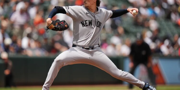 Yankees left-hander Max Fried pitches against the Orioles on May 13, 2026.