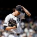 New York Yankees pitcher Max Fried reacts on the mound during the fifth inning.