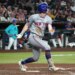 Carson Benge rips an RBI double in the 10th inning of the Mets' 3-1 win over the Diamondbacks on May 8, 2026 in Phoenix.