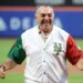 John Franco smiling after throwing out the first pitch.
