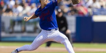 Mets rookie Jonah Tong, pitching in a game earlier in spring training, may get called up from the minors this week to start a game this weekend vs. the Marlins.